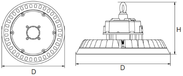 Carandini HBL-L Highbay 200W, 4000K, Optiek 90°