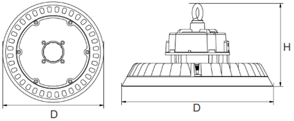 Carandini HBL-M Highbay 150W, 4000K, Optiek 90°