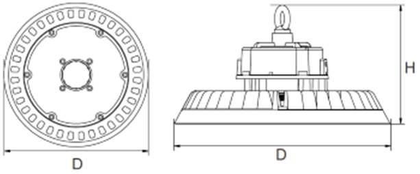 Carandini HBL-S Highbay 100W, 4000K, Optiek 90°