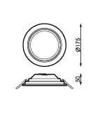 KENTAU CL 14W 840 175MM WHITE DALI